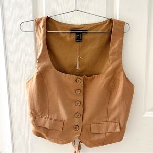 FOREVER 21 Tan Button-Front Vest Top